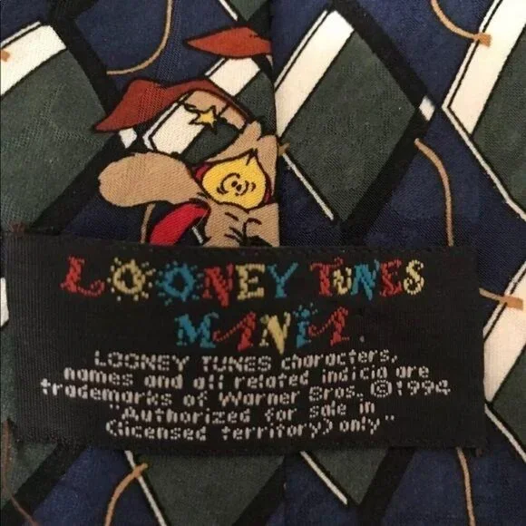 Looney Tunes Mania Vintage Cartoon Necktie Warner Brothers Bugs Bunny 60"x4" - Picture 6 of 7